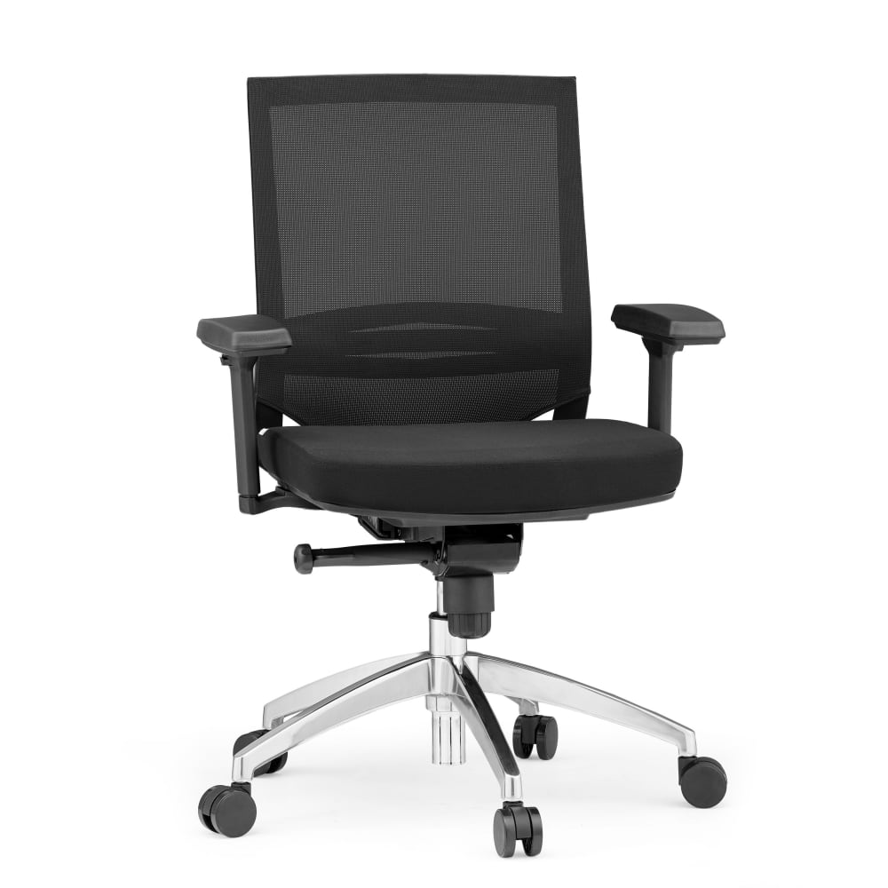 hjh OFFICE Profi Bürostuhl aus Stoff / Netzstoff, Schwarz Schwarz