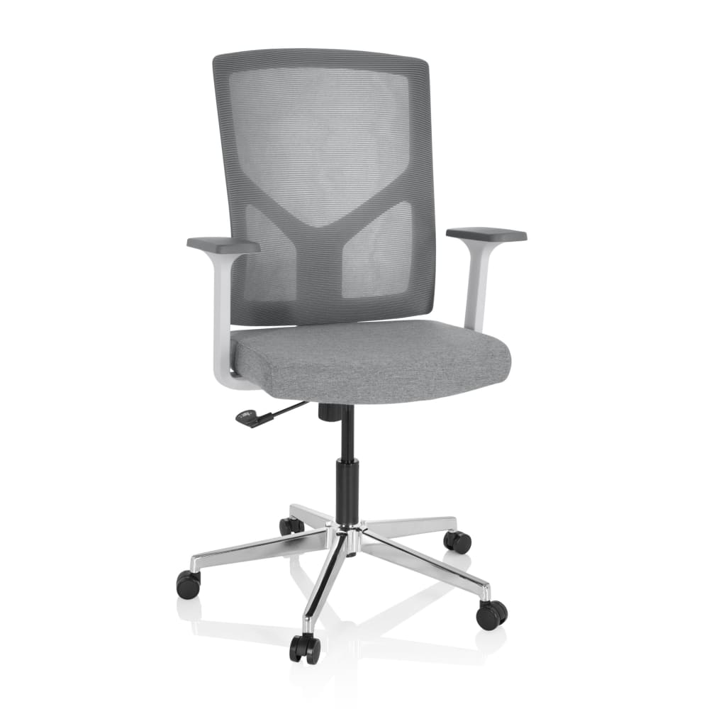 hjh OFFICE Home Office Bürostuhl aus Stoff / Netzstoff, Grau Grau