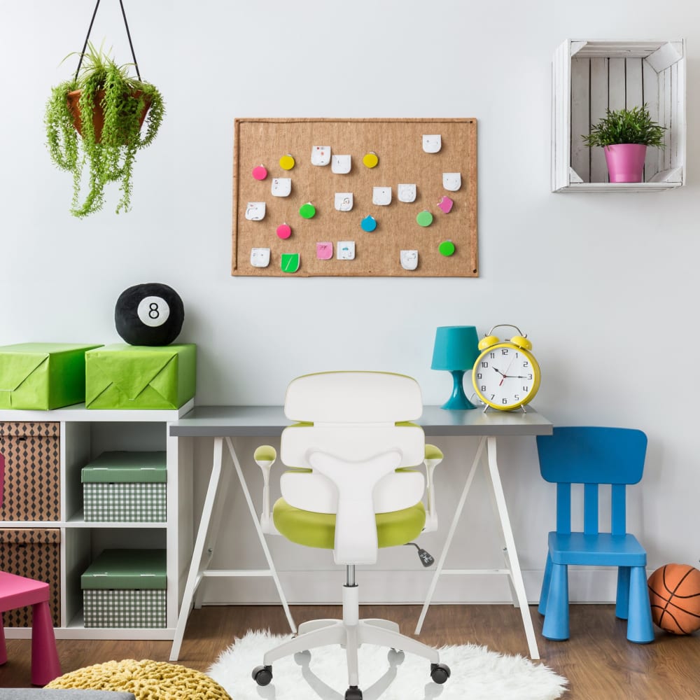 hjh OFFICE Kinderdrehstuhl aus Stoff, Grün GRÜN STOFF Kinder