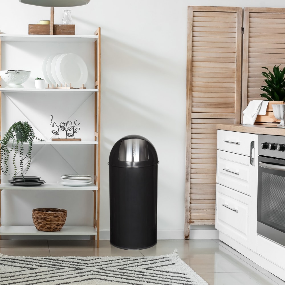 Mülleimer aus Stahlblech, Schwarz - Maisons Du Monde
