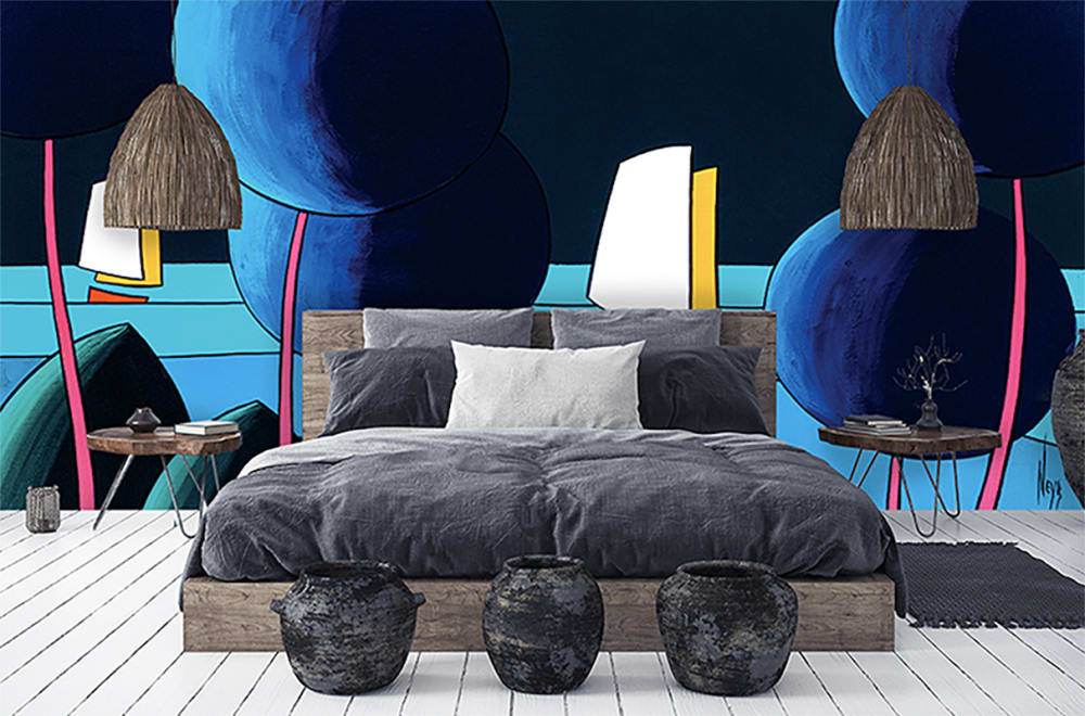 Papier peint œuvre marine haut de gamme 200g 300x600 cm 12 lés — vue 3