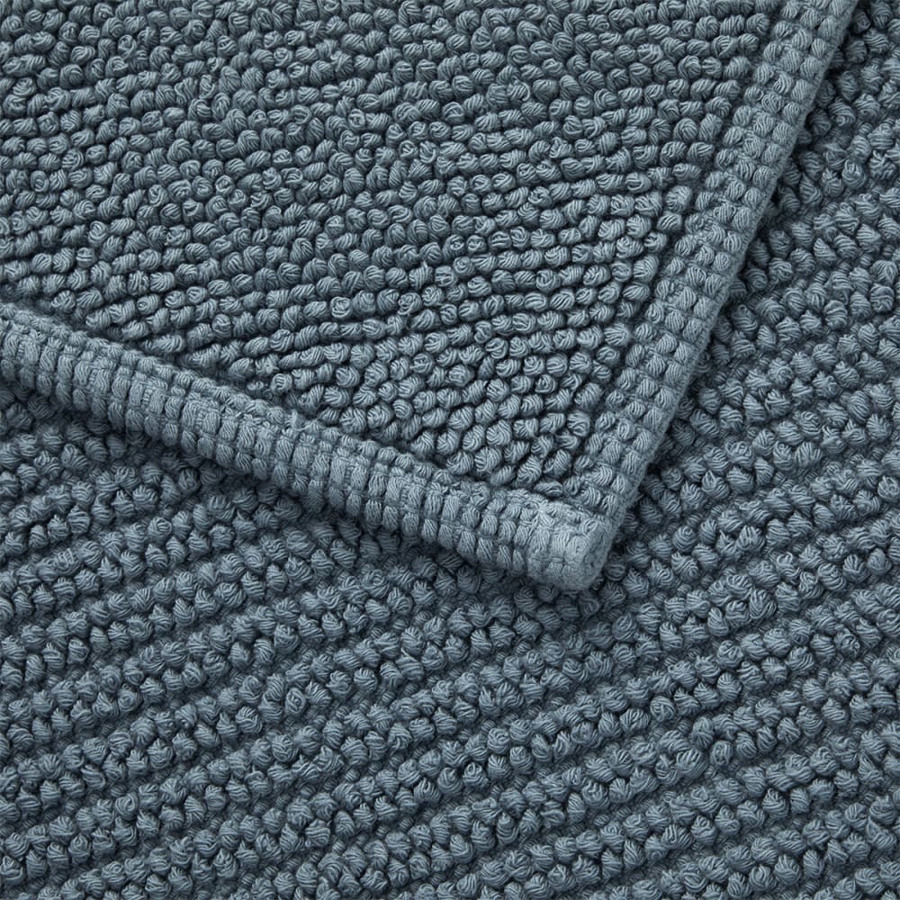 Tapis de bain en coton bleu 50 x 70 cm — vue 3