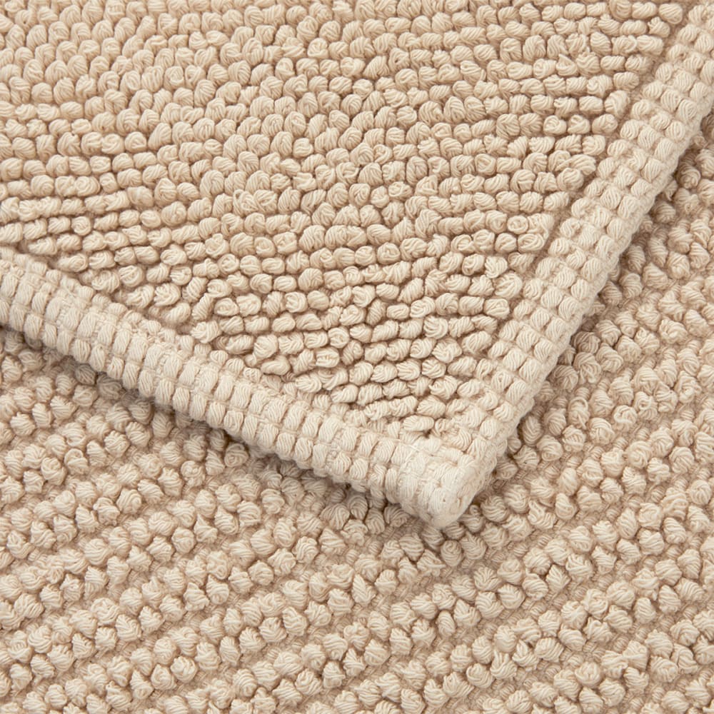 Tapis de bain en coton beige 60 x 90 cm — vue 3