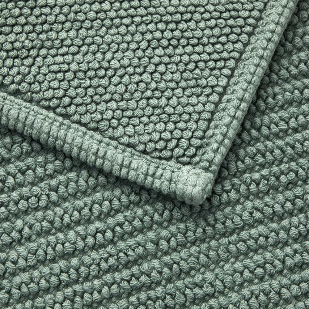 Tapis de bain en coton vert 60 x 90 cm — vue 3