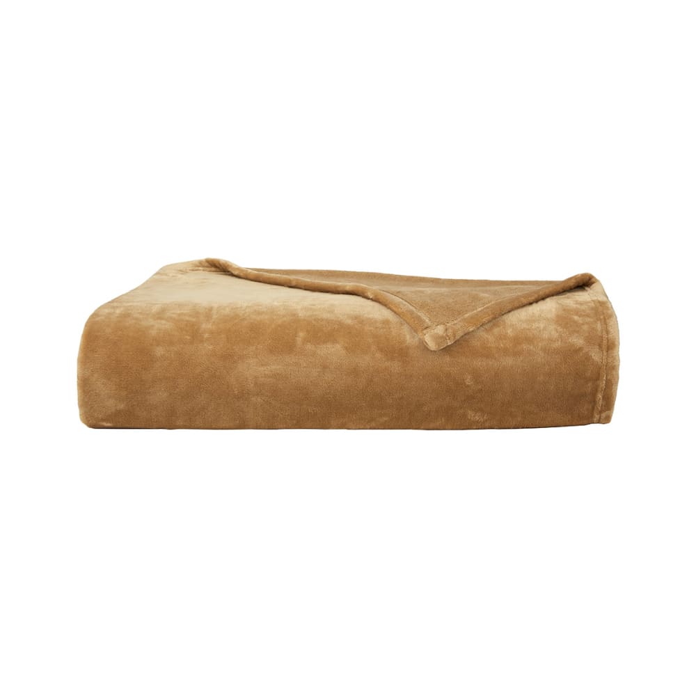 Couvre lit en polaire marron 180 x 240 cm