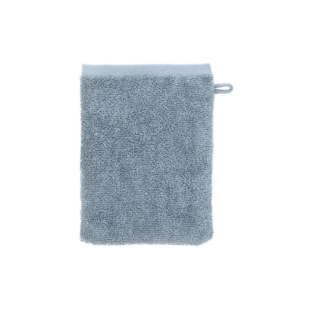 Gant de toilette en  coton bleu 15 x 21 cm