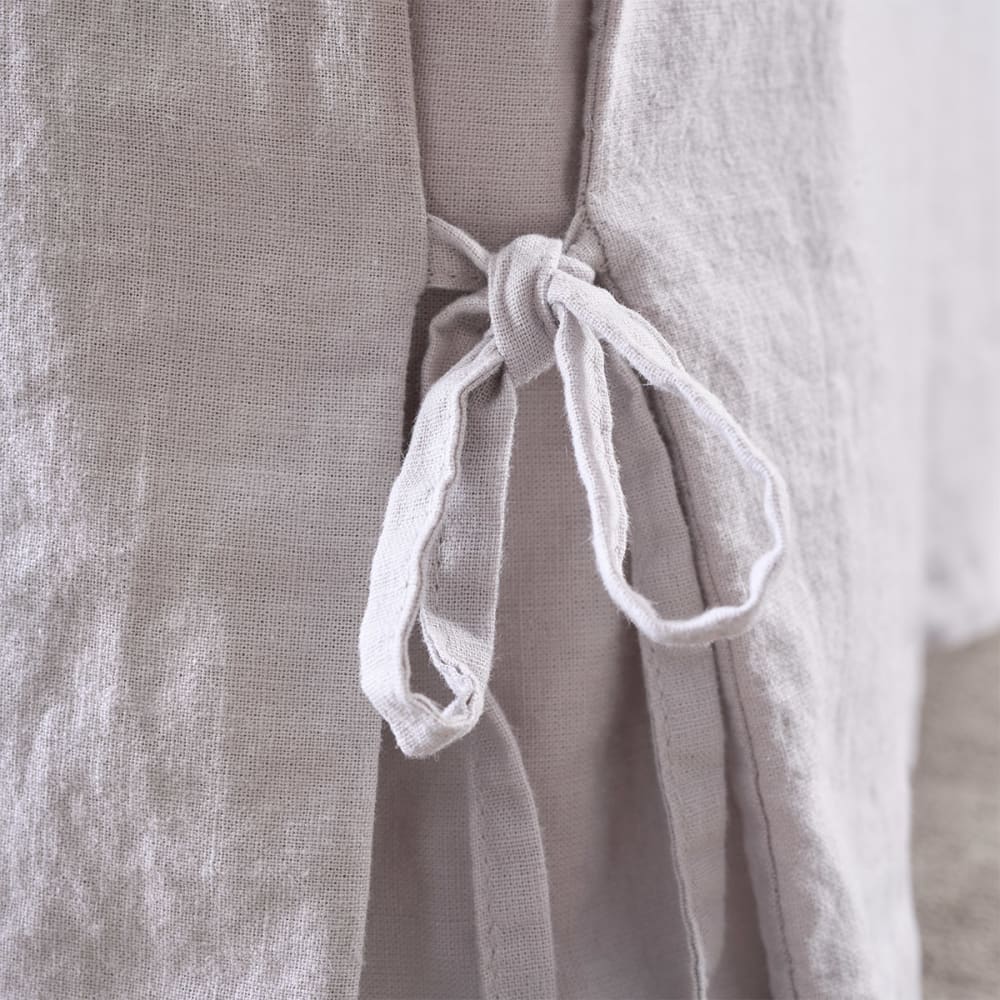 Desforges Cache sommier en lin gris 200 x 200 cm style classique chic