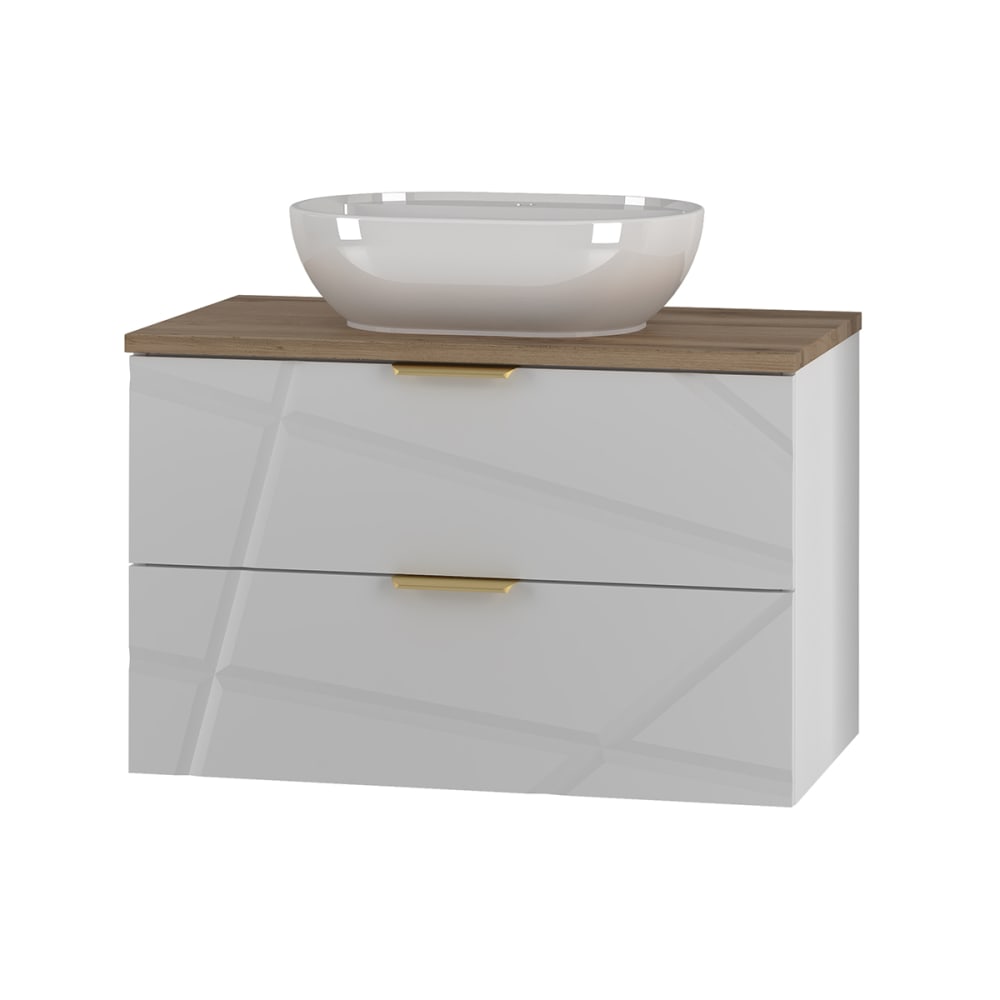 Meuble vasque stratifiés blanc