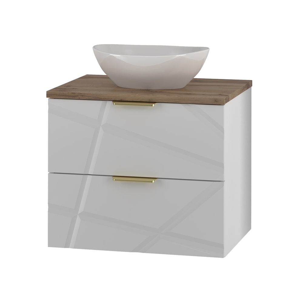 Meuble vasque stratifiés blanc