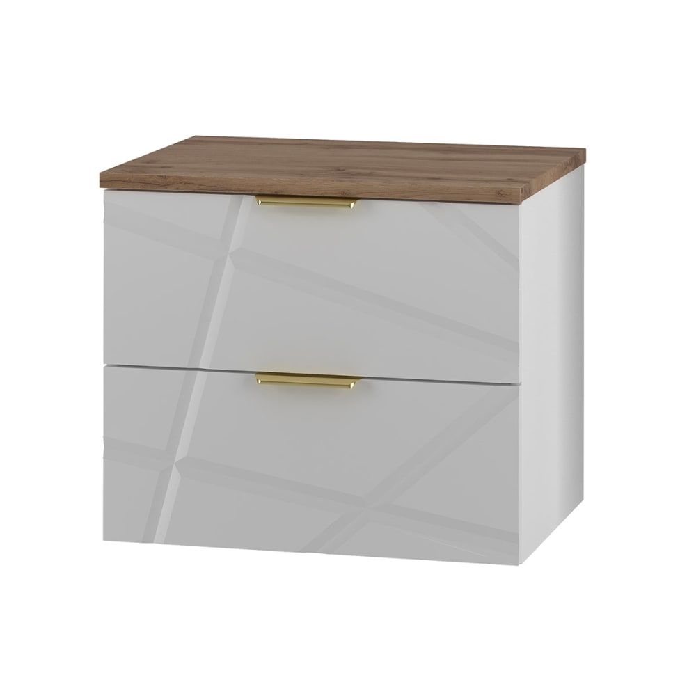Petits meubles Waschbeckenunterschrank 60cm Melamin Weiß Weiß Spanplatte