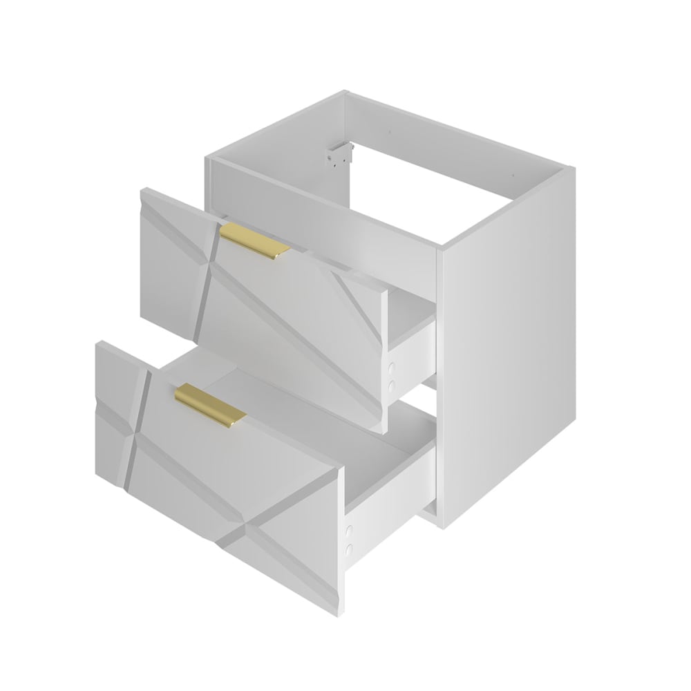 Meuble sous-vasque 60cm plan panneaux mélaminé et mdf blanc - Maisons du Monde