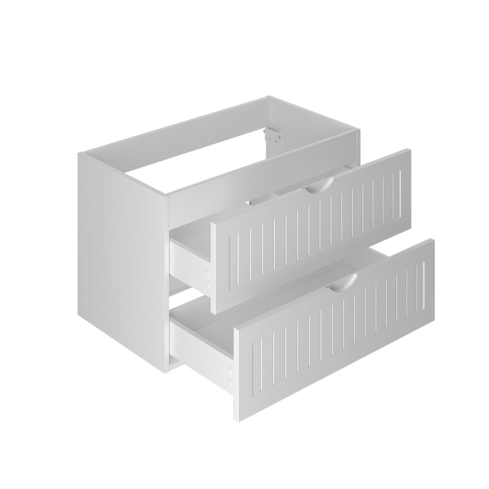 Waschtischunterschrank 80cm Waschtisch Melamin Weiß - Maisons Du