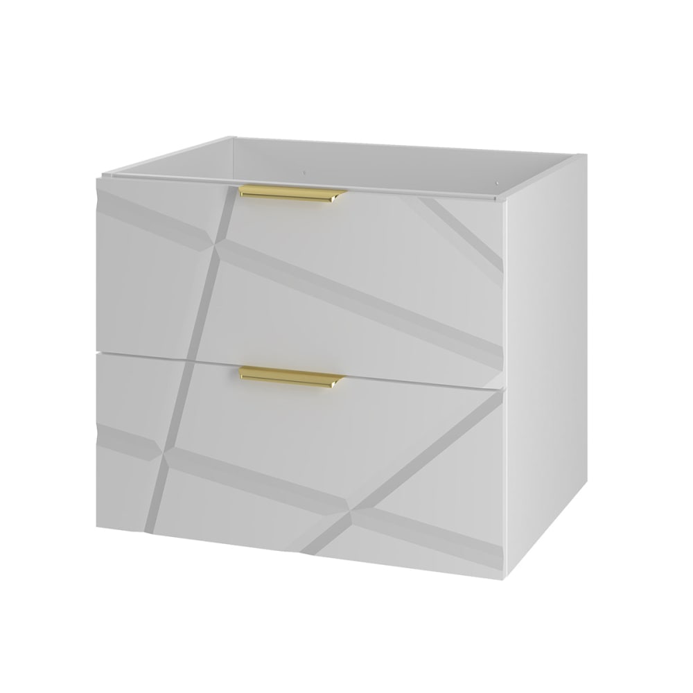 Petits meubles Waschbeckenunterschrank 60cm Melamin Weiß Weiß Spanplatte