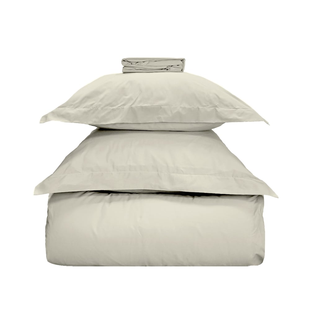 Parure 4 pièces lit 1 personne ecru housse de couette 140x200 - Maisons du Monde