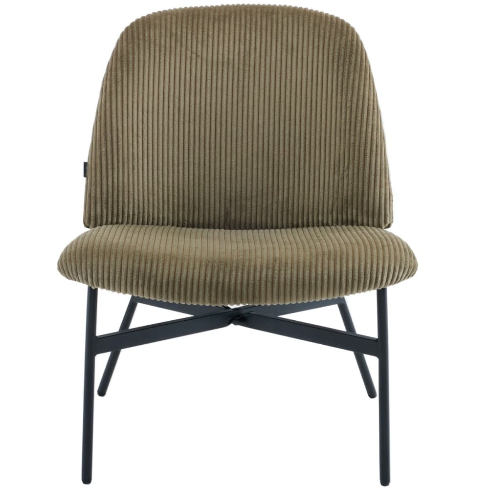 Fauteuil en velours côtelé vert kaki
