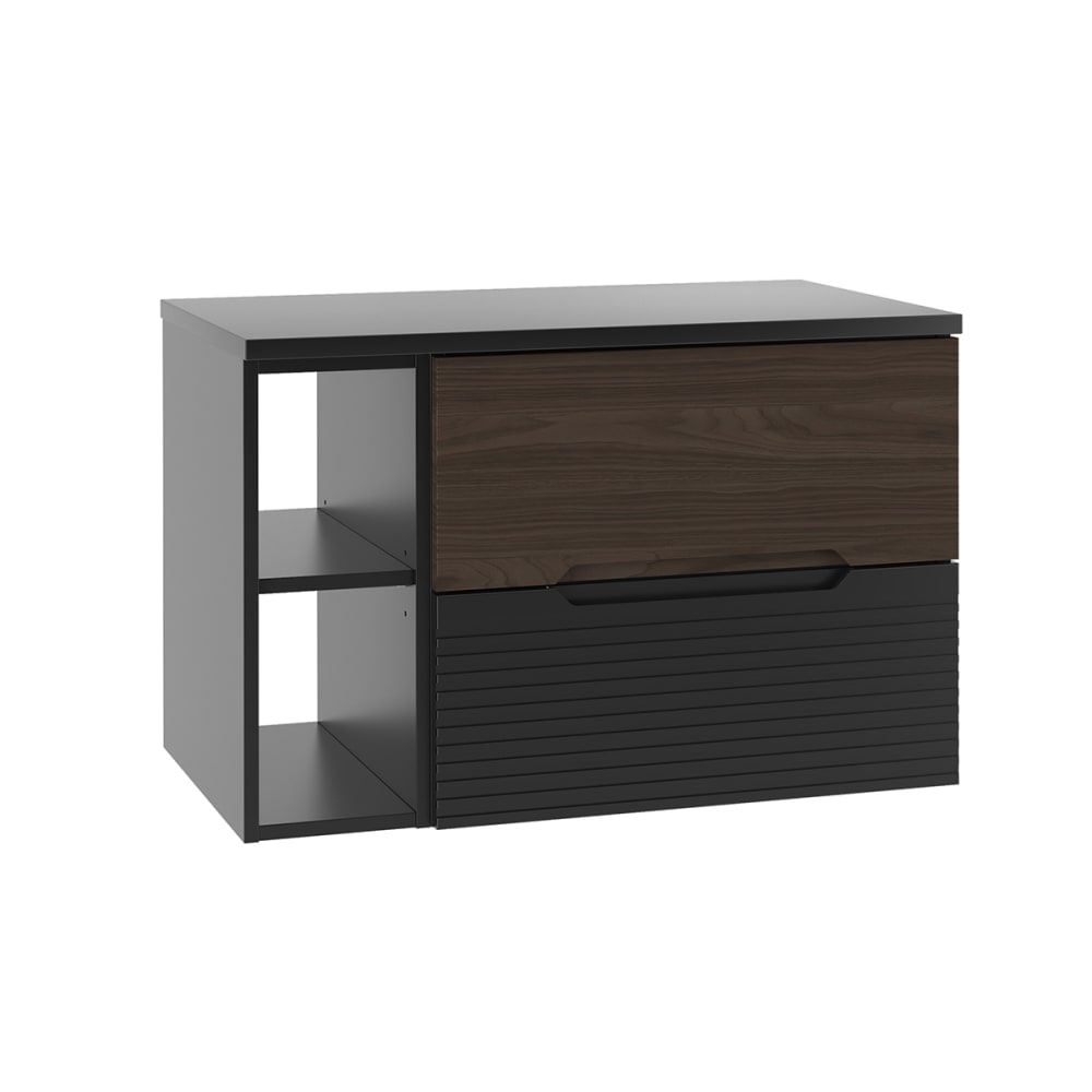 Meuble sous-vasque stratifiés marron et noir