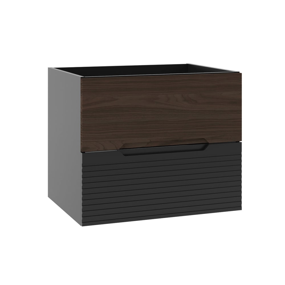Petits meubles Meuble sous-vasque 60cm panneaux mélaminé et mdf noir Noir Panneau De Particules - 60x50x46cm
