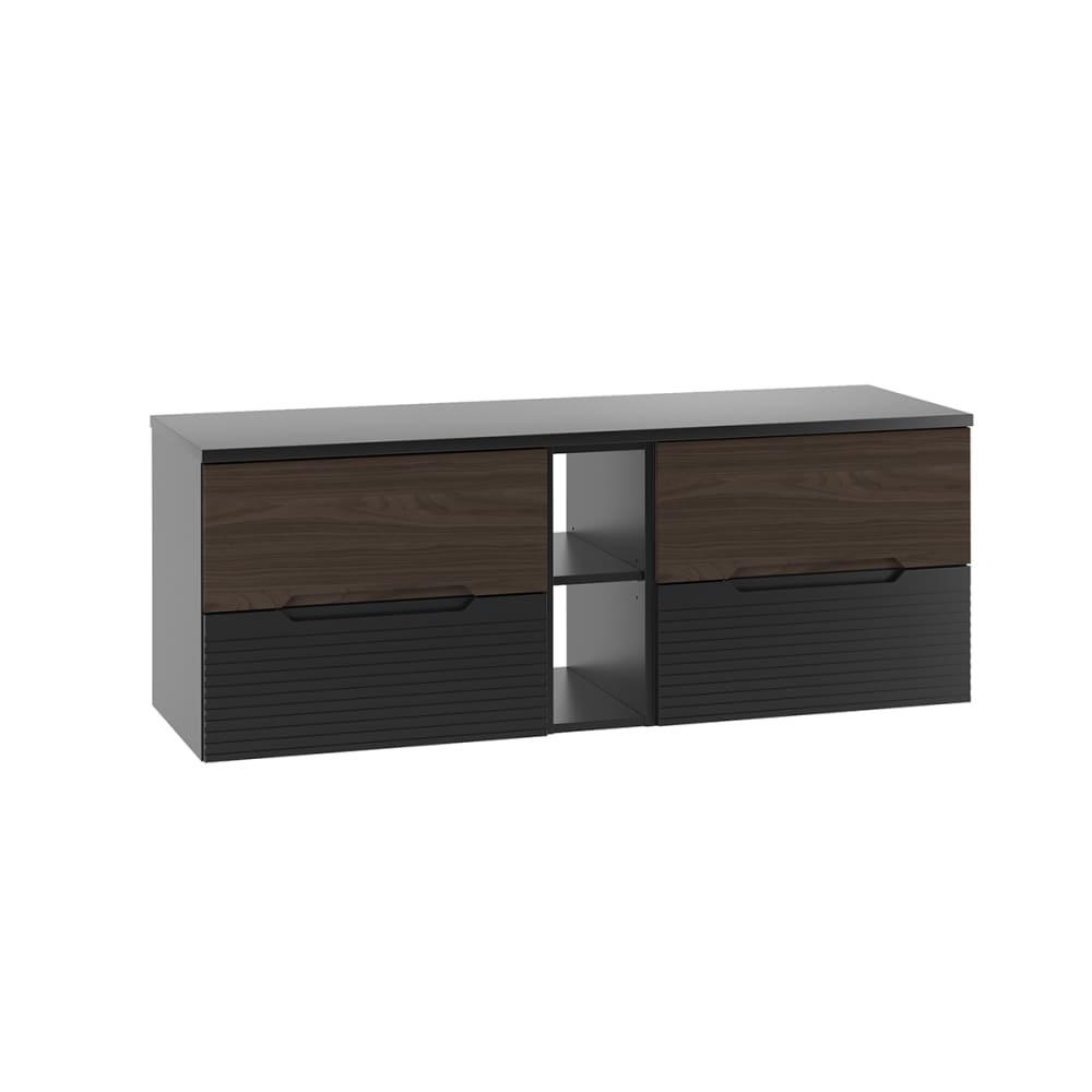 Meuble sous-vasque stratifiés marron et noir