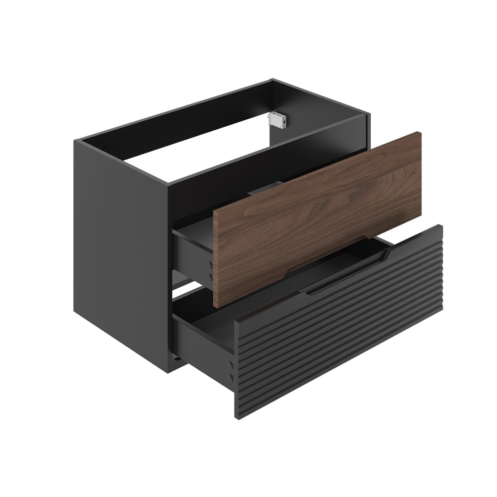 Meuble sous-vasque 80cm panneaux mélaminé et mdf noir - Maisons du Monde