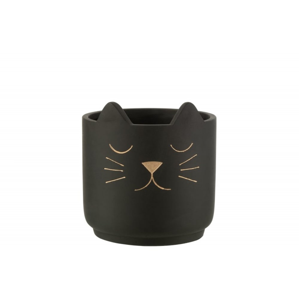 Cache-pot en céramique noir 19x19x19.5 cm