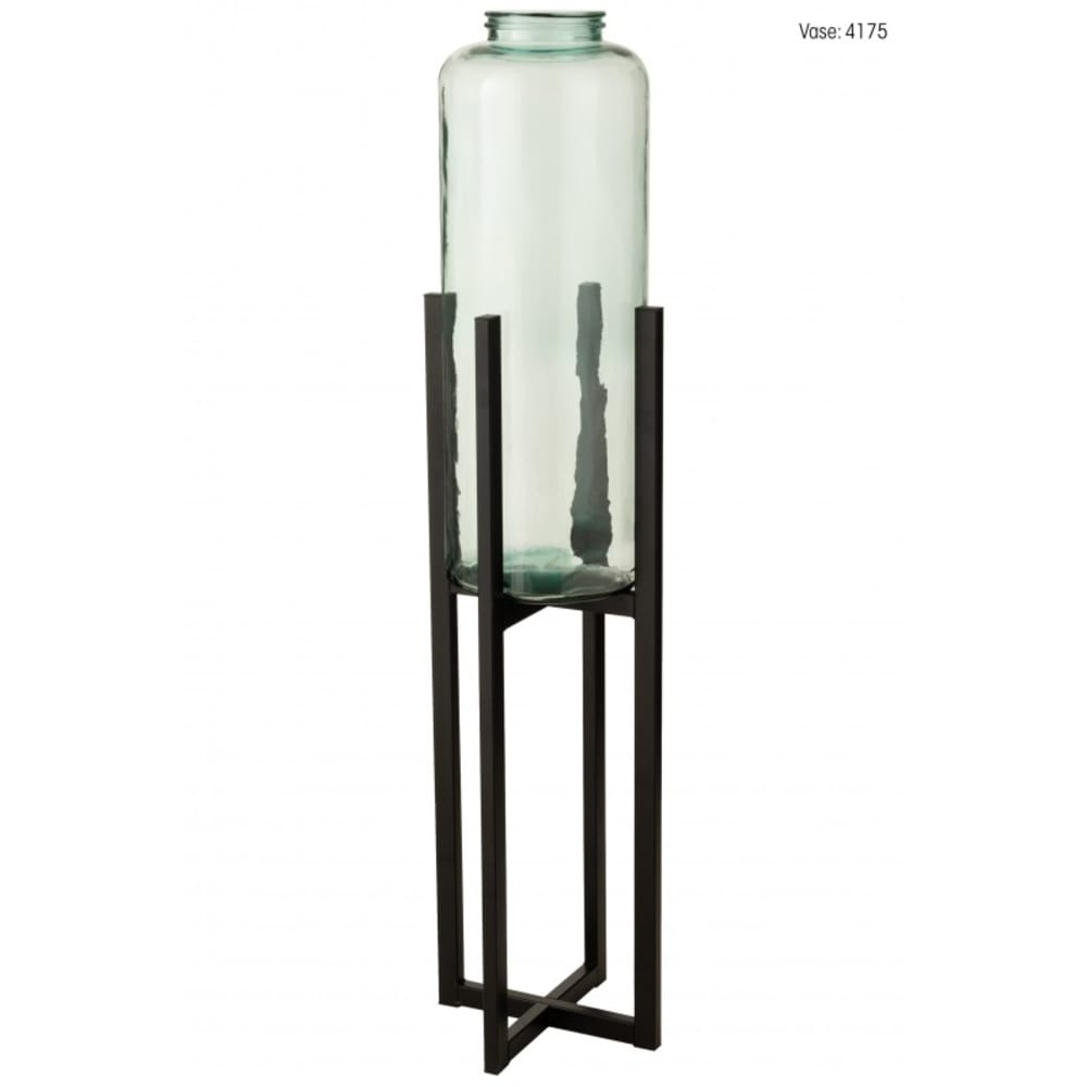 Pied pour cache-pot ou panier en métal noir 31.8x31.8x95.2 cm