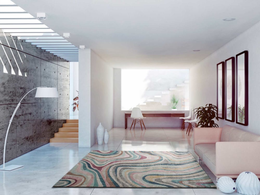 Atticgo Kurzflorteppich, abstrakt, mehrfarbig, 140x200 cm style modern Öko-Tex Zertifikat - Pp - Polypropylen