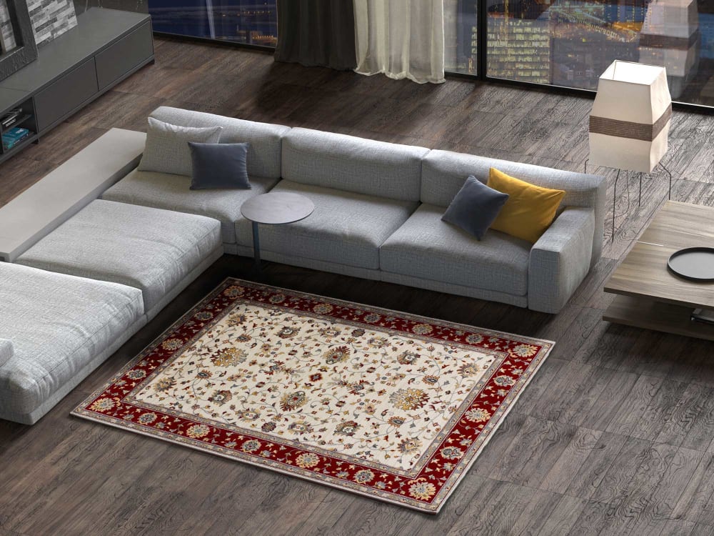 Tapis classique crème/rouge 80x150 cm — vue 3