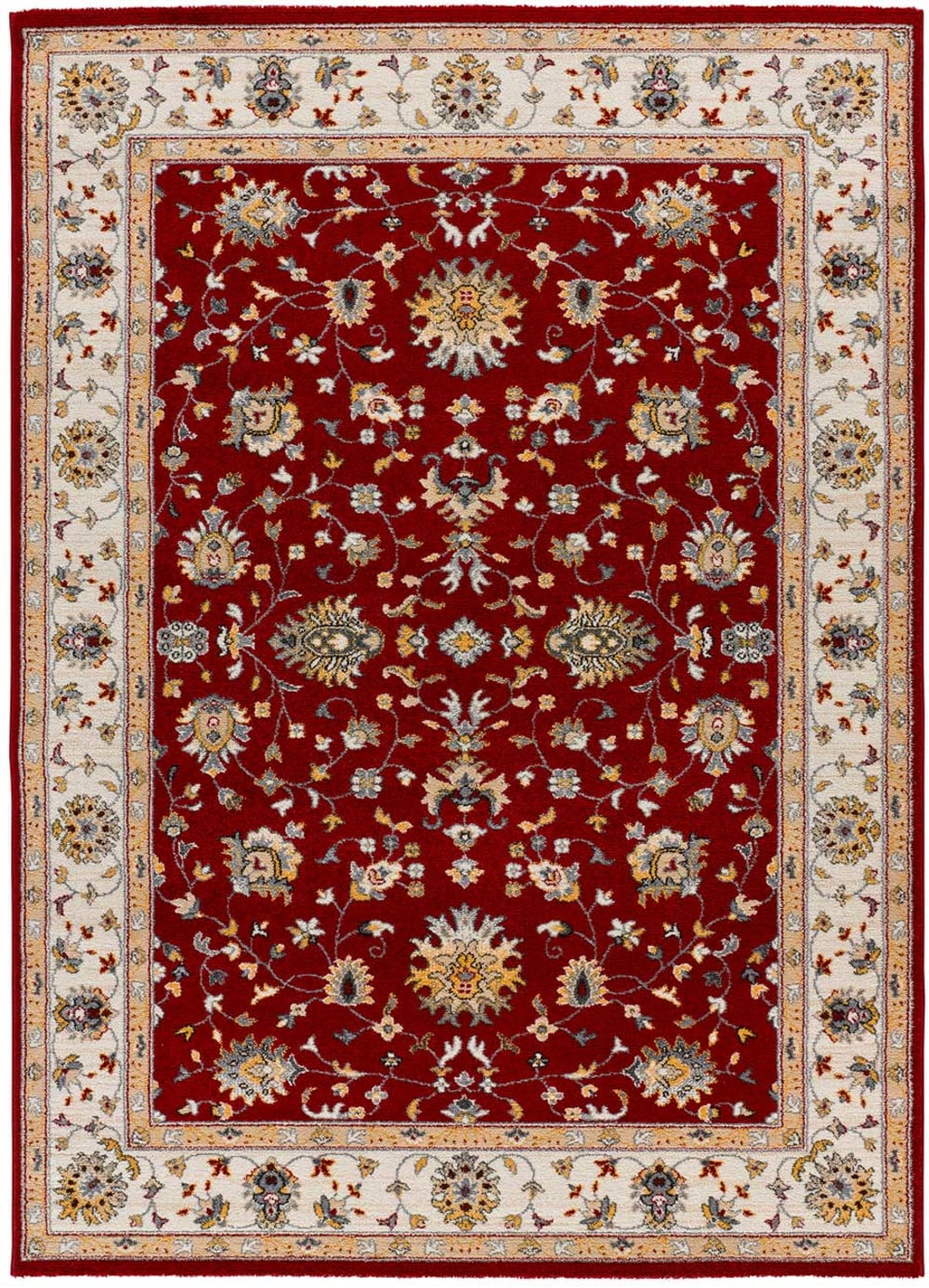 Tapis classique rouge/beige