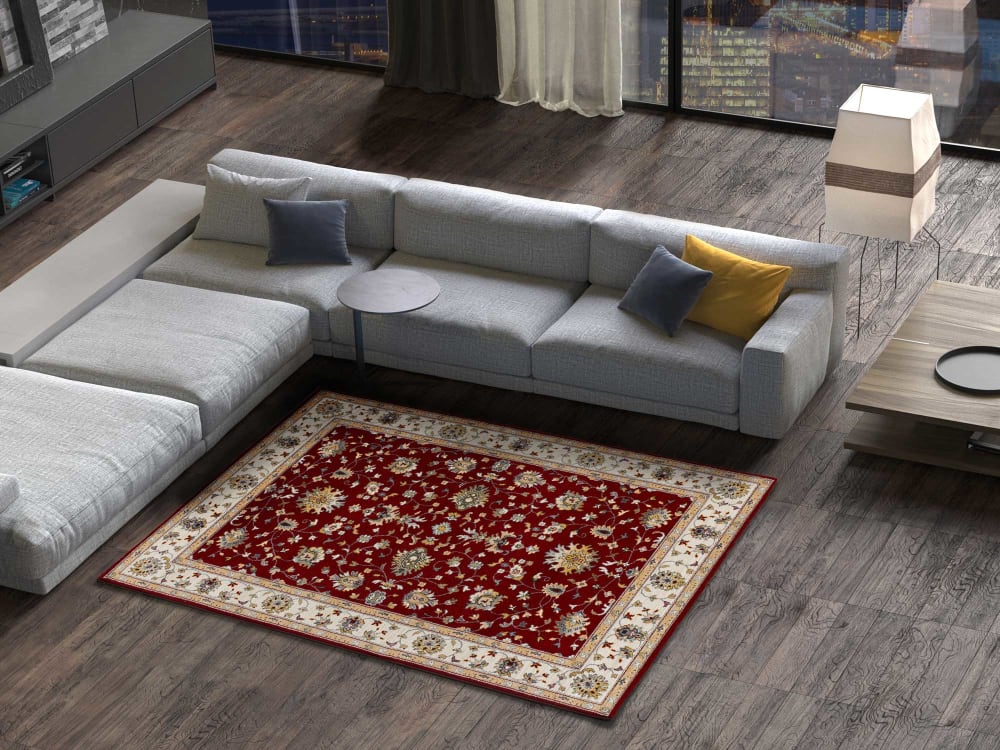Tapis classique rouge/beige 80x150 cm — vue 3