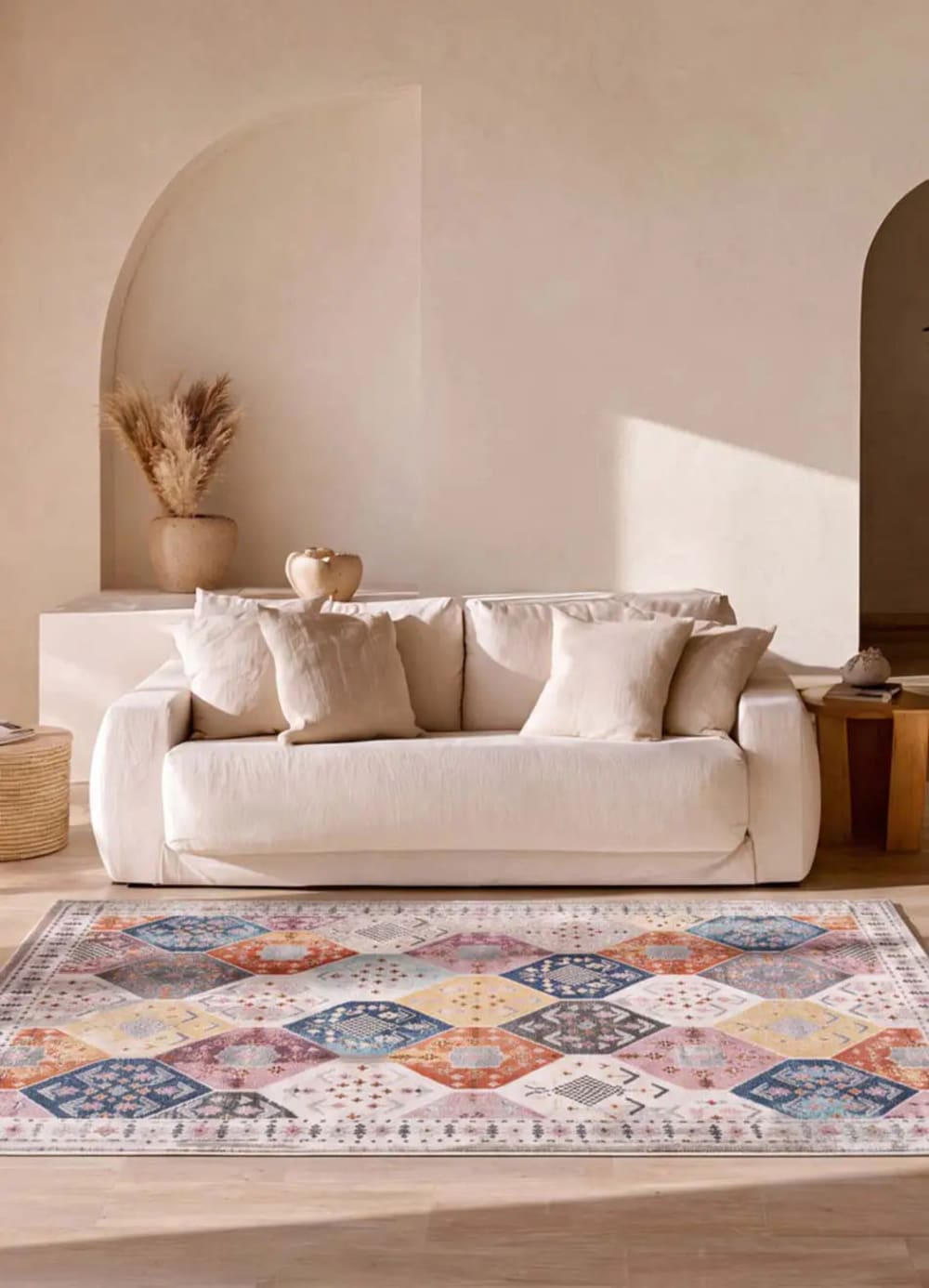 Atticgo Kurzflorteppich, ethnisch, mehrfarbig, 120x170 cm style classic chic Öko-Tex Zertifikat - Pp - Polypropylen