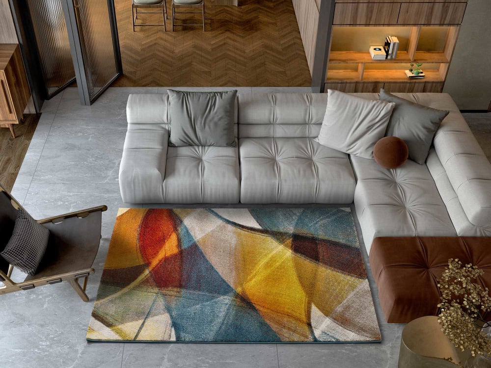 Tapis géométrique multicolore 200x290 cm — vue 3