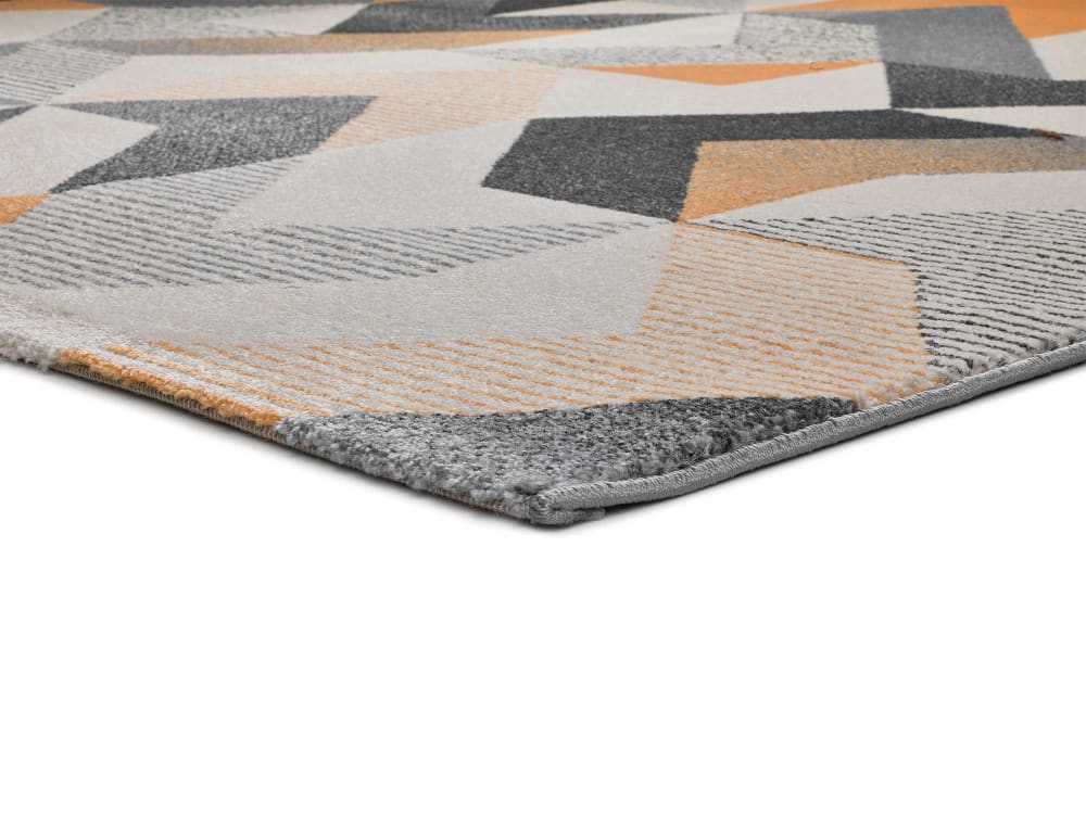 Tapis géométrique gris/moutarde/beige 80x150 cm — vue 4