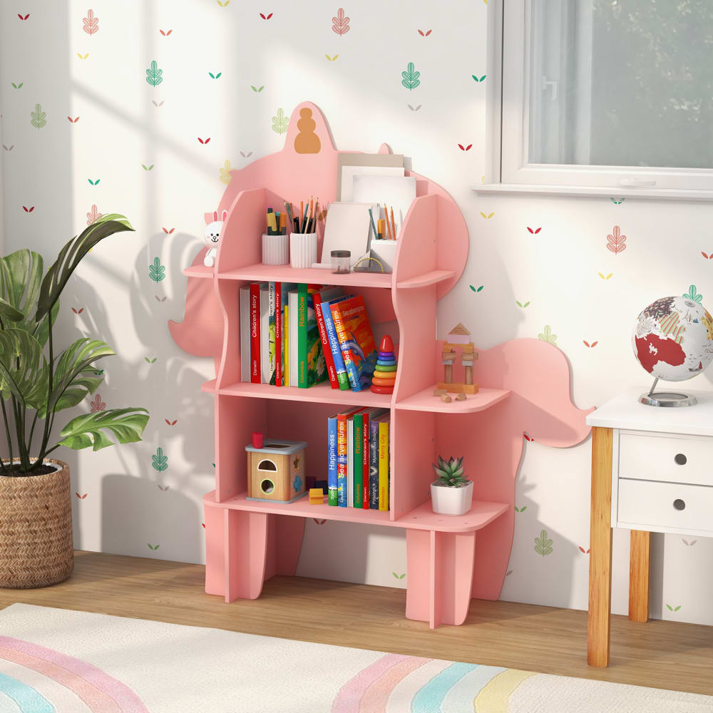 Bibliothèque pour enfant étagères ouvertes rose 123 x 31 x 130 cm - Maisons du Monde