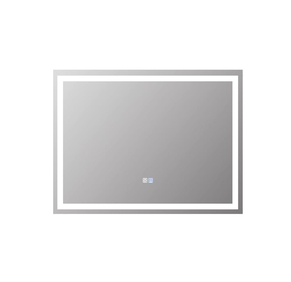 Miroir led à luminosité réglable argenté 80 x 60 x 3,5 cm