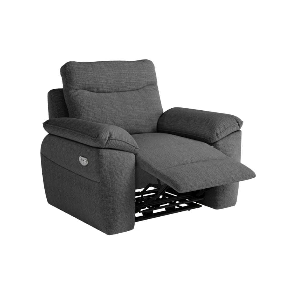 Fauteuil de relaxation électrique en tissu texturé 3d - gris foncé — Beyit