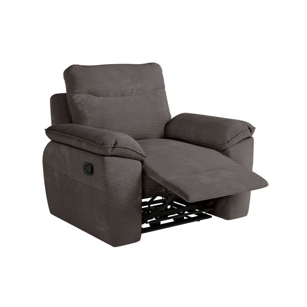 Fauteuil de relaxation manuel en velours côtelé gris — Beyit