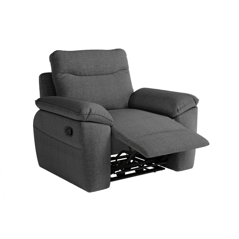 Fauteuil de relaxation manuel en tissu texturé 3d - gris foncé — Beyit