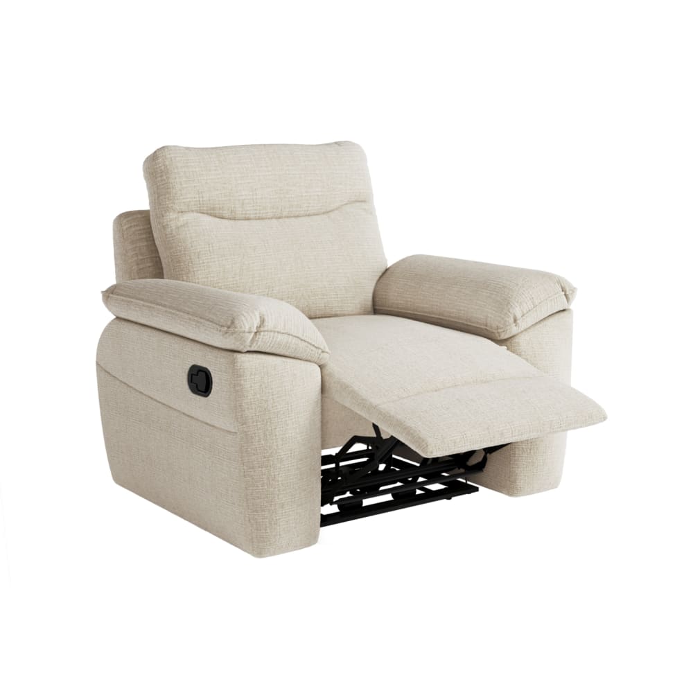 Fauteuil de relaxation manuel en tissu texturé 3d - beige — Beyit