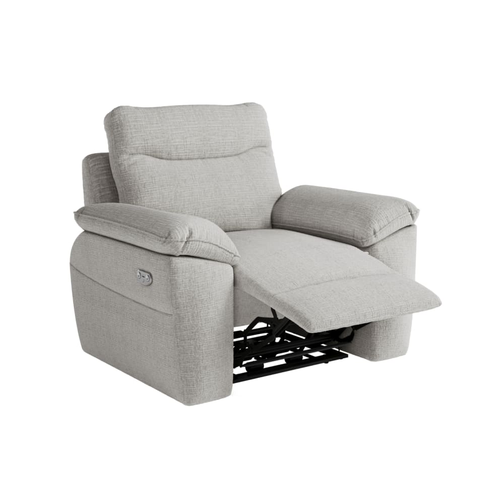 Fauteuil de relaxation électrique en tissu texturé 3d - gris clair — Beyit