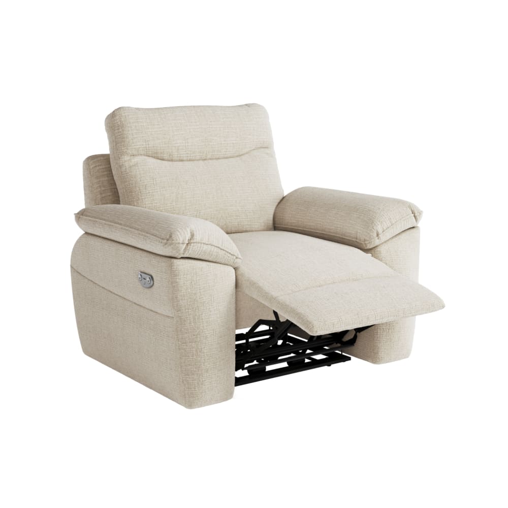 Fauteuil de relaxation électrique en tissu texturé 3d - beige — Beyit