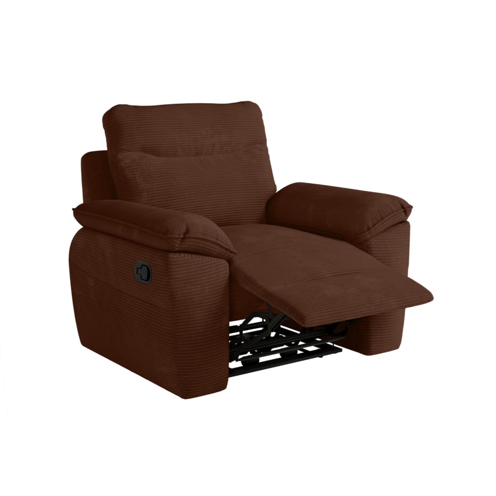 Fauteuil de relaxation manuel en velours côtelé marron — Beyit