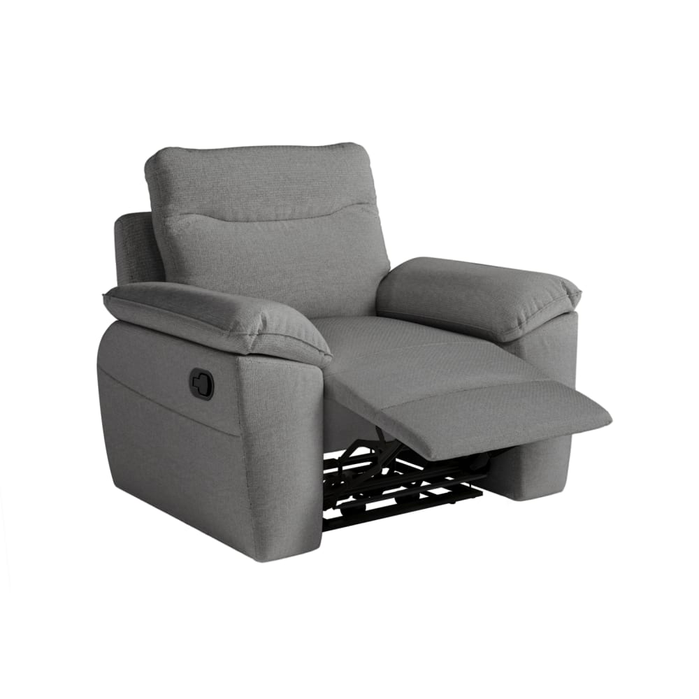 Fauteuil de relaxation manuel en tissu - gris — Beyit
