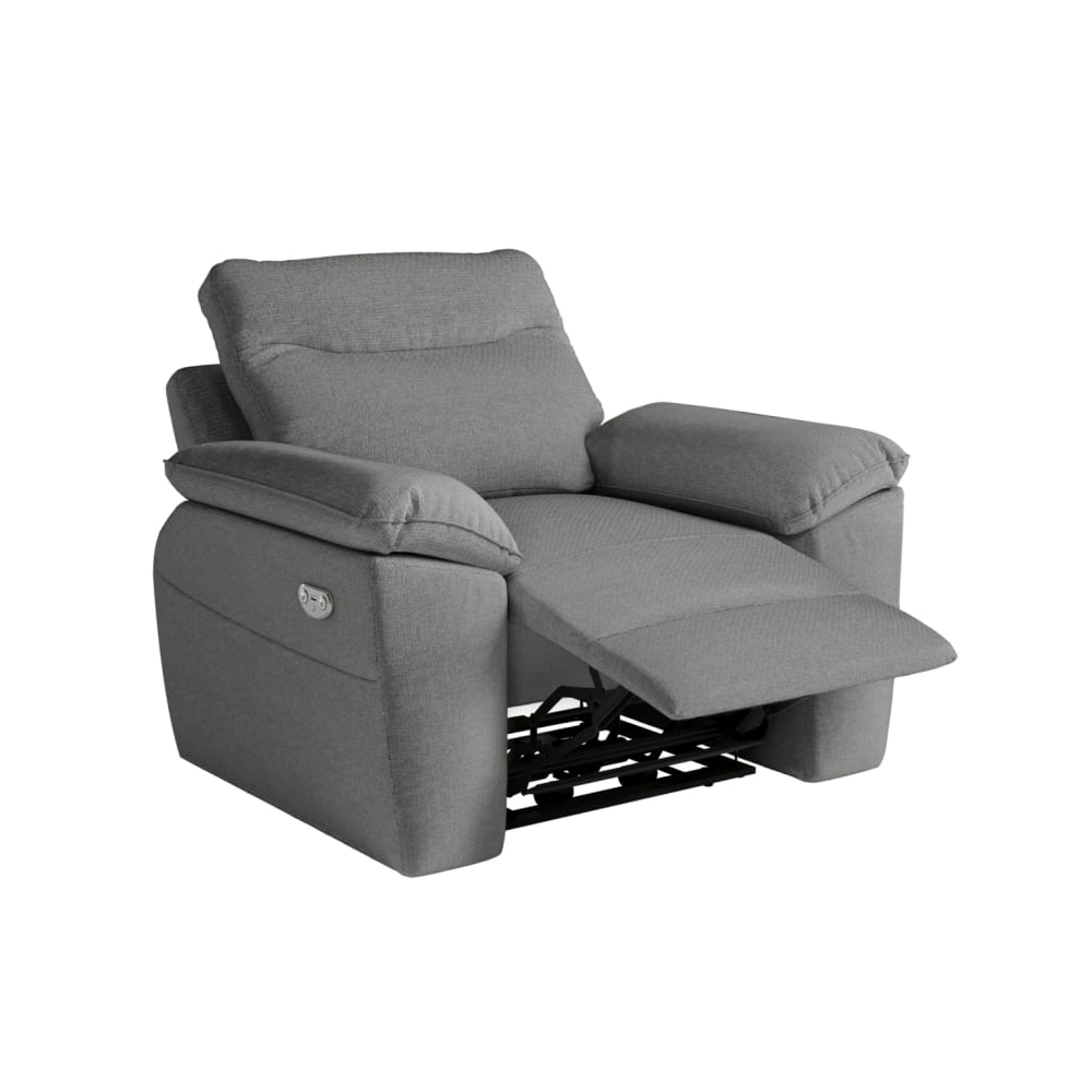 Fauteuil de relaxation électrique en tissu - gris