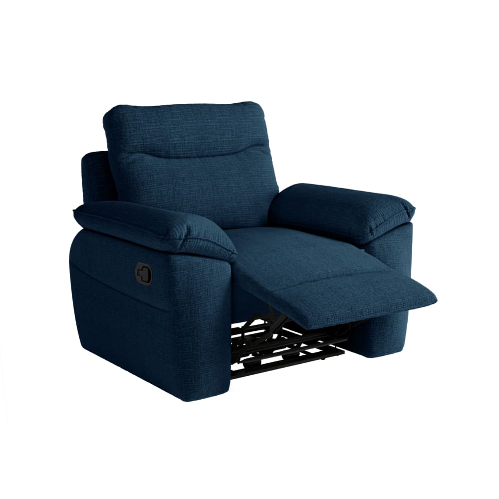 Fauteuil de relaxation manuel en tissu texturé 3d - bleu foncé — Beyit