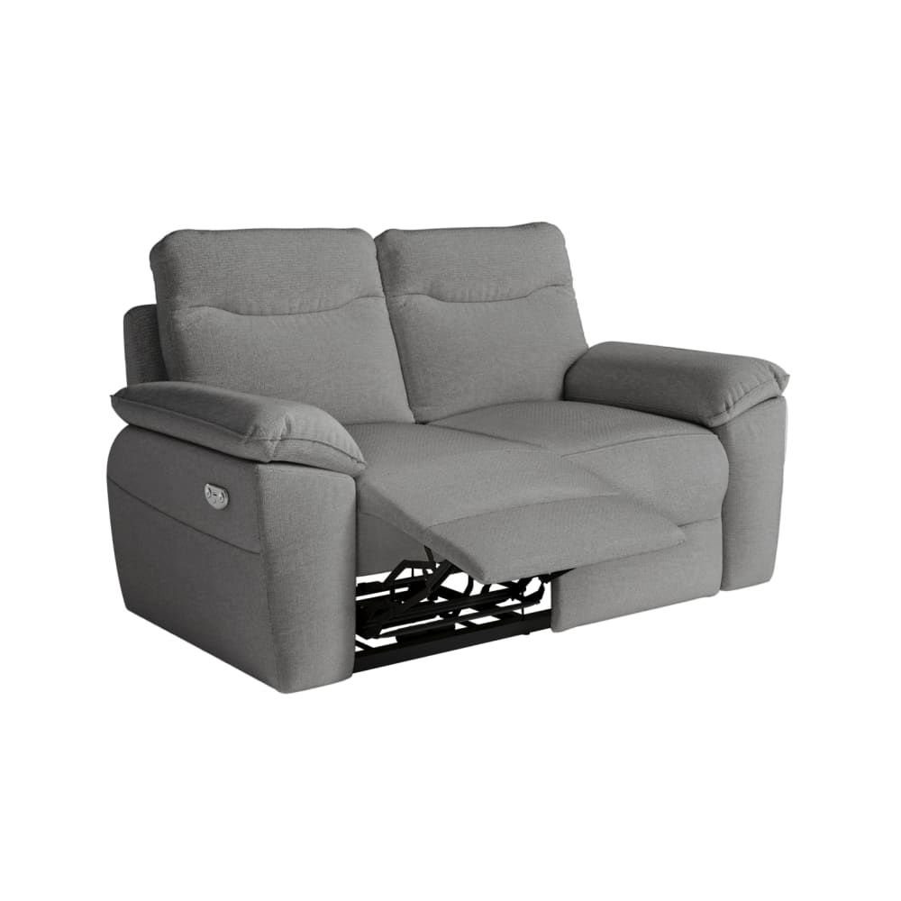 Canapé de relaxation électrique 2 places en tissu - Gris