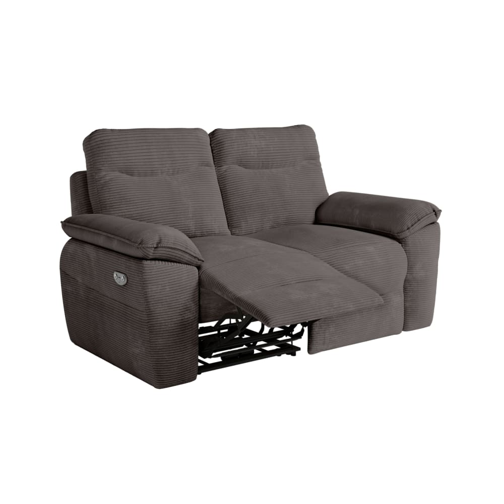 Canapé de relaxation électrique 2 places en velours côtelé gris