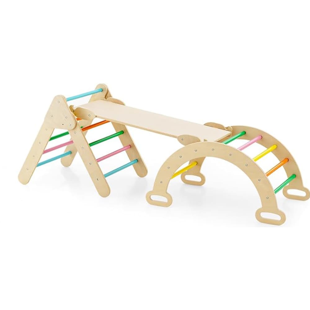 Giantex - Arche montessori d'escalade enfants bois multicolore