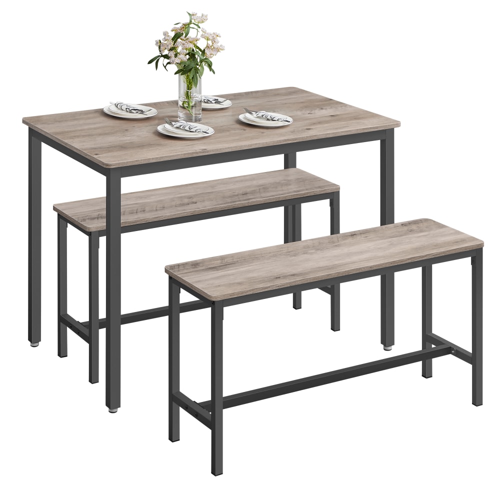 Ensemble table de salle à manger grège chiné 110 x 70 x 75 cm noir Ensemble table de salle à manger grège chiné 110 x 70 x 75 cm noir