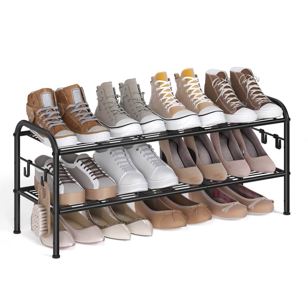 Étagères à chaussures 2 niveaux pour 10 paires 85 x 28 x 35.4 cm noir - Maisons du Monde