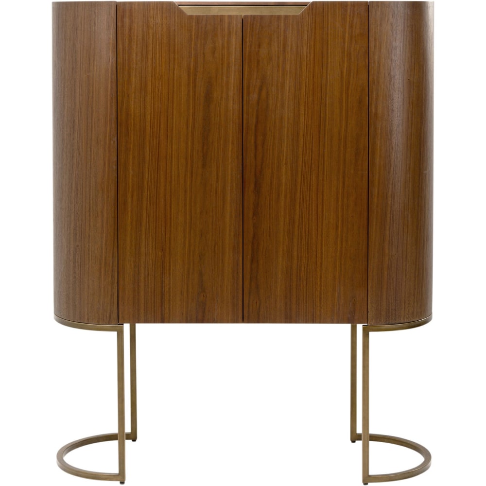 Kare Design Barschrank aus Walnuss-Holz und Edelstahl, braun style modern - Spanplatte